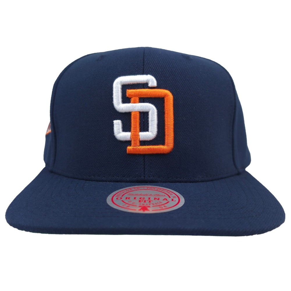 San DIego Padres Mitchell & Ness NHL Snapback Hat Cap 3D Logo Navy NWT